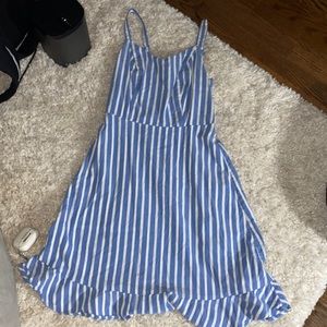 cute blue and white stripped dress
